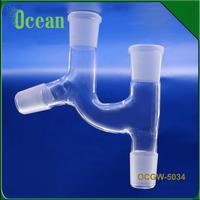 Adaptateur de distillation en verre pour verrerie de laboratoire, tube de connexion en verre, adaptateur de distillation Synthware