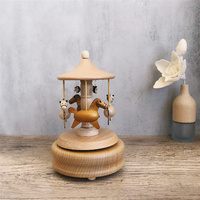 Harmonie Play Time With Toy Train Boîte à musique en bois Merry-go-round Xmas Kids Birthday Gift Wedding Decoration Boîte à musique en bois