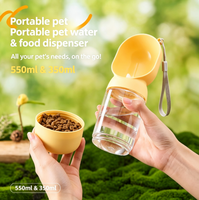 Gourde de voyage pour animaux de compagnie en PP, personnalisable avec logo, 350 ml, 550 ml, bouteille d'eau portable pour chien, anti-fuite