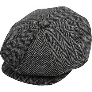 Berretto Vintage da Uomo con Visiera, Grigio Scuro, Classico per Tutte le Stagioni, Stile Newsboy - Product Image 3
