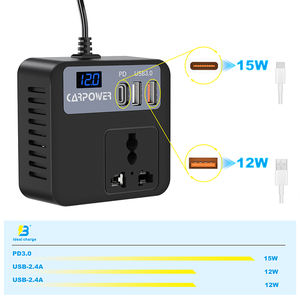 <span class=keywords><strong>100W</strong></span> <span class=keywords><strong>Inverter</strong></span> di potenza Dual USB caricatore per auto da 12V DC a 110V 220V presa adattatore per auto convertitore per Computer portatile - Product Image 5