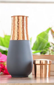 Bouteille d'eau en cuivre à base grise, à visser, pour l'eau potable quotidienne, maison, bureau, voyage, disponible à bon prix – Vente en gros - Product Image 4