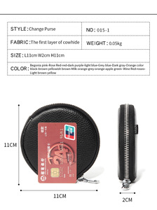 Borsellino a forma rotonda a più colori Mini portafoglio portachiavi con Logo personalizzabile portafoglio a monete cerchio in vera pelle - Product Image 2