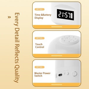 Lampe de chevet LED pour chambre à coucher, avec horloge, trois températures de couleur, rechargeable, veilleuse pour allaitement des bébés - Product Image 2