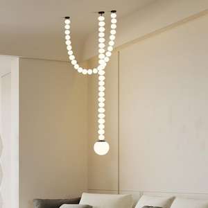 Lustre suspendu moderne en fer et acrylique en forme de brochet avec LED, hauteur réglable et faisceau à 360° pour hôtels - Product Image 5