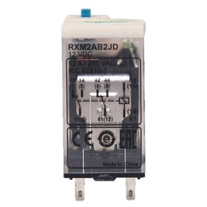 RXM Series Miniature Overload Plug-In <b>Relay</b> with 24V Lockable Test Button LED Low Power General Purpose - Product Image 2