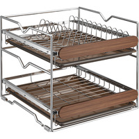 Égouttoir à vaisselle en acier inoxydable, panier de rangement pour comptoir, étagère pour armoire de cuisine, organisateur sous l'évier, accessoires