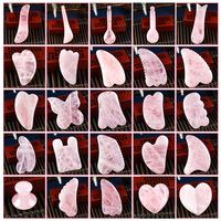 Vente chaude Rose Quartz Gua Set sha Pierre Anti-âge Soins de la peau Gua Sha Ensemble Masseur Facial Pur Naturel Rose Quartz Gua Sha