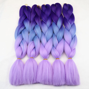 Capelli Sintetici <span class=keywords><strong>per</strong></span> <span class=keywords><strong>Treccine</strong></span> Rosa Blu Grigio Estensioni <span class=keywords><strong>per</strong></span> Capelli Jumbo Braid <span class=keywords><strong>per</strong></span> Twist Yaki Colore Ombré - Product Image 1