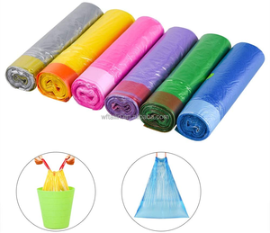 Sacs poubelles en plastique jetables personnalisables avec cordon de serrage, durables et résistants, réductions en gros disponibles. - Product Image 2