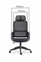 Chaise de bureau ergonomique moderne JOHOOFURNITURE en PP avec appuie-tête réglable, cadre gris, coussin épais confortable
