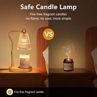 Grenzüberschreitende Neue Wachsschmelz-Aromatherapie-Lampe Holzscheit-Glas Nachttischlampe mit Zeitschaltuhr und Kerzenschmelzfunktion MZ-005 EU CE