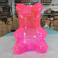 Ours gonflable scellé à l'air coloré Ours gonflable Ours de Noël transparent gonflable pour la décoration d'événements et de fêtes