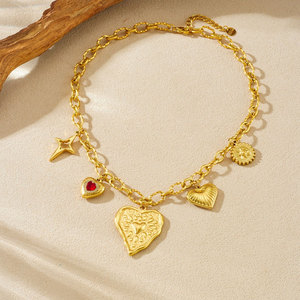 สร้อยคอจี้รูปหัวใจขนาดใหญ่ประดับเพชร ดีไซน์สวยหรู ผลิตจากสแตนเลสสตีล 316L ชุบทอง 14k 18k PVD สำหรับผู้หญิง - Product Image 4