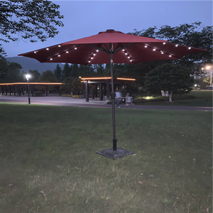 Customize Factory Wholesale Modern Outdoor Solar Powered Aluminum <b>LED</b> <b>Strip</b> <b>Lighted</b> Wind Resistant Portable Patio Umbrella - Product Image 5