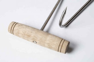 Phụ kiện Dụng cụ nướng Dụng cụ hàn 2 kiểu móc thịt chữ T bằng thép không gỉ và cán gỗ dùng cho bếp nướng BBQ - Product Image 3