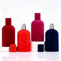 Flacon de parfum en verre floqué de velours de luxe personnalisé 100 ml avec pulvérisateur à sertir, pompe vide 30 ml 50 ml, flacon de parfum unique et élégant 100 ml