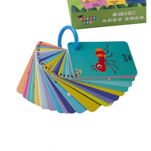 Tarjetas de Memoria ABC con Esquinas Redondeadas, de Cartón, Portátiles, Brillantes, Herramienta Educativa para el Aprendizaje Infantil - Product Image 1