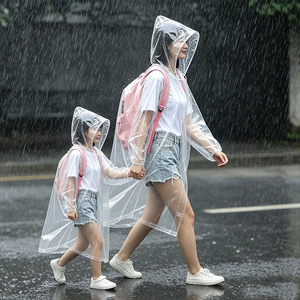 Poncho de Lluvia Desechable de PE Transparente para Adultos y Niños, Compacto, del Tamaño de una Tarjeta, Impermeable, Portátil para Emergencias al Aire Libre - Product Image 4