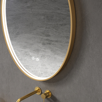 Espejo de Baño Moderno Ovalado con Iluminación LED, Táctil Inteligente, Antivaho, con Luz Regulable, para Montar en la Pared, Ideal para Hoteles y Hogares