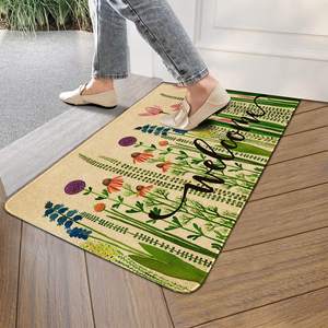 Alfombra de suelo interior/exterior con estampado de <span class=keywords><strong>acuarela</strong></span> de tulipán, alfombra reutilizable antideslizante personalizada para decoración del hogar, felpudo, alfombra, puerta de lino hecha a máquina - Product Image 1