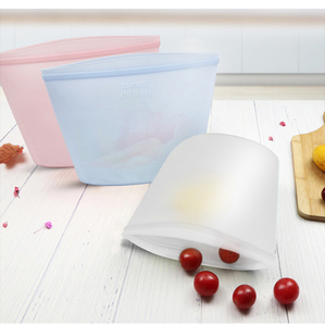 New Trending Product Kitchen Silicone Bag Kids Snack Freezer Bag Food Grade Reusable Food Storage Silicone Bag