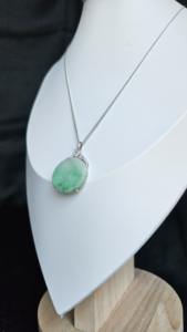 สร้อยคอหยกเงินแท้ 925 คุณภาพเยี่ยม ปรับความยาวได้ สวมใส่ง่าย ปรับแต่งความยาวได้ หยกเจไดต์ พร้อมใบรับรอง NGTC - Product Image 2