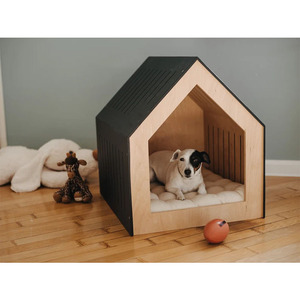 Maison pour animaux de compagnie multifonctionnelle moderne en bois, universelle avec porte pour petits animaux, design en kit, pour salon - Product Image 3