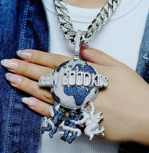 Collar con colgante de letra personalizada estilo Hip Hop, Plata de ley 925, Diamante de moissanita, Joyería para rapero, Colgante con incrustaciones de diamantes - Product Image 2