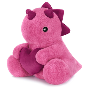 Peluche <span class=keywords><strong>Dinosauro</strong></span> Triceratopo Amorevole con Occhi a Forma di Cuore <span class=keywords><strong>Rosa</strong></span>, Regalo Romantico e Dolce, <span class=keywords><strong>Dinosauro</strong></span> Imbottito da 12 Pollici - Product Image 1