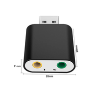 Tarjeta de sonido 3D Interfaz de controlador USB Tarjeta de sonido de audio externa Virtual 7,1 canales 3,5mm Caja de color USB 2,0 Pequeño portátil Stock