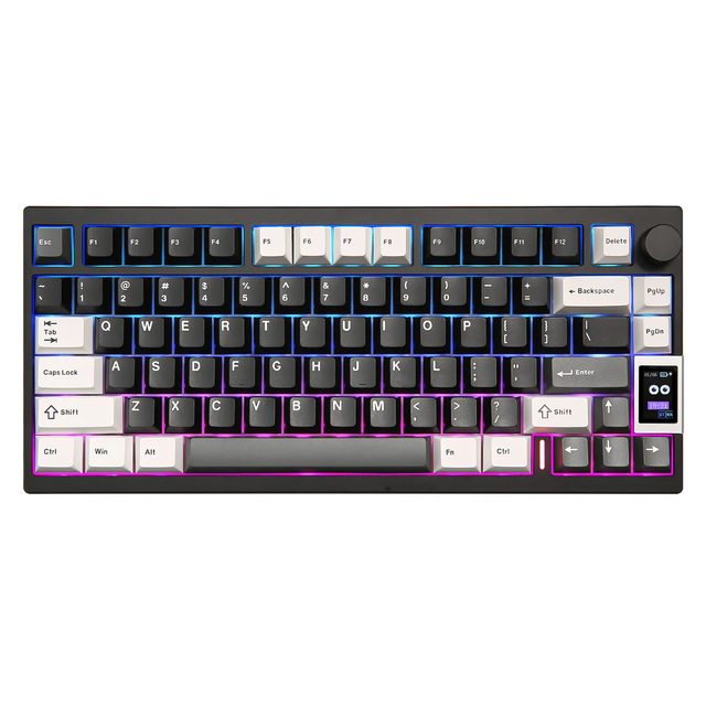 YUNZII AL80 Mechanical Keyboard RGB Wireless Keyboard 75% Aluminum Hot Swappable Tri Mode Gaming Keyboard with LCD Screen