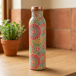 Bohemian Pattern <b>Metal</b> <b>Water</b> <b>Bottle</b> With Lid Portable Travel Drinkware - Product Image 4
