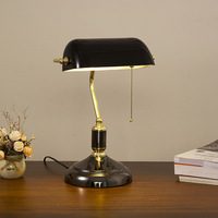 Lampe de table tactile à intensité variable Jpungsun, traditionnelle, verte, avec port USB, lampe de table de banquier, décoration de la maison, lumière de table