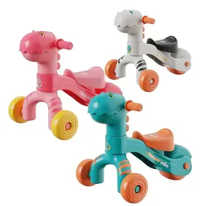 Alta Qualidade Baby Lights Music Fun Trikes Segurança Dinossauro Toy Baby Walker Ride On Car Sliding Triciclo Para Toddler