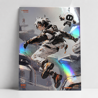 Affiches Holographiques Métalliques Anime Personnalisées avec Effet Tactile en Relief 3D, Vernis UV Sélectif et Illustration Artistique