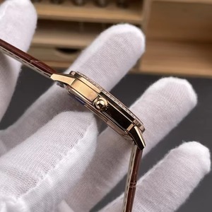 Nouvelle arrivée, montre élégante pour femme en or rose sertie de moissanite en cristal de saphir automatique jour/nuit haut de gamme, bracelet en cuir marron - Product Image 4
