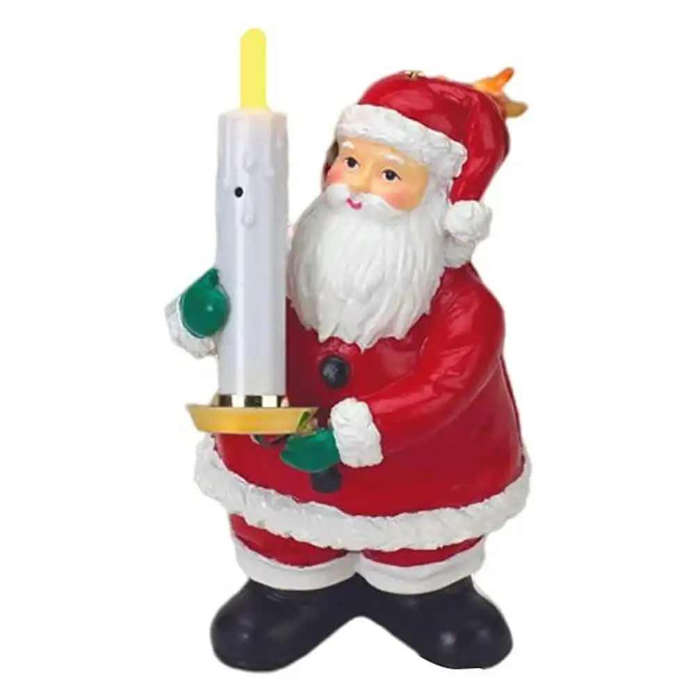 Mẫu Miễn Phí Giáng Sinh Santa Bức Tượng Mặt Dây Chuyền Ông Già Noel Giữ Nến 6 Inch Mini Resin Bức Tượng Nhựa Thủ Công
