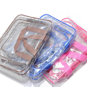 프로모션 저렴한 도매 메이크업 가방 OEM 3 세트 투명 PVC 방수 지퍼 여행 화장품 가방 케이스 - Product Image 5