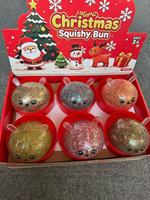 Nouveautés Jouets Squishy Pailletés de Noël en Forme de Boulette pour Adultes Anti-Stress 8,5 cm Perles à Presser Jouets Sensoriels Cadeaux de Fête