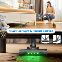 Aspirateur sans fil à batterie avec écran LED, autonomie de 55 minutes, pour nettoyer toute la maison, sols durs, tapis, filtration HEPA