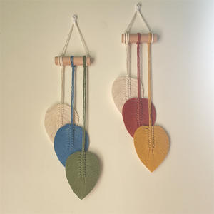 Y859 Tressé Coton Corde Feuilles Colorées En Forme De Coeur <span class=keywords><strong>Tapisserie</strong></span> <span class=keywords><strong>Murale</strong></span> Bohème Ins Style Décoration Ins Style Ornements - Product Image 4