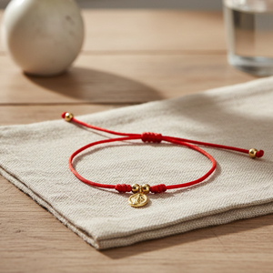 Bracelet en corde rouge « Faites un vœu » Go2boho avec pendentif médaille de la Vierge <span class=keywords><strong>Marie</strong></span> en or, bracelet d'amitié réglable, cadeau religieux pour un anniversaire - Product Image 3