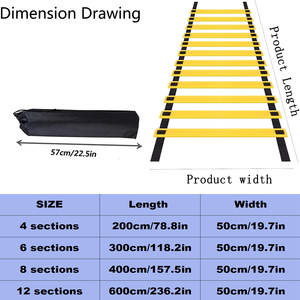 Scaletta per agilità sportiva con fibbia borsa da calcio regolabile in Nylon per saltare la scala per il riscaldamento della velocità - Product Image 4