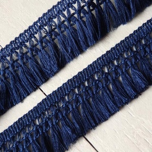 32mm / 1.25&quot; Dark Blue Retro Tassel <strong>Fringe</strong> <strong>Trim</strong> for <strong>Curtains</strong> - Product Image 1