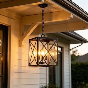 Lámpara de Techo LED de Estilo Retro Americano para Exteriores, Impermeable IP65, de Aluminio, con Sensor de Luz, para Sala de Estar, Comedor, Villa - Product Image 2