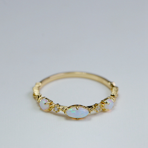 Nhẫn sóng biển thời thượng đơn giản, món quà hoàn hảo cho nữ, đá quý nhiều màu, opal, zircon, nhẫn đơn giản có thể tùy chỉnh - Product Image 4
