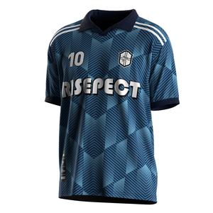 Maillot de football d'équipe avec col polo à bouton unique, doublure en maille respirante et choix de tissus optionnels pour tenue décontractée - Product Image 1