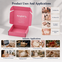 Boîtes d'expédition en carton ondulé personnalisées, boîte cadeau en carton, emballage, boîte postale rose avec logo pour pinceaux de maquillage, sérums