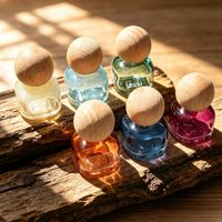 Flacon à bille en verre cylindrique de 10 ml avec bouchon en bois, flacon portable pour huile essentielle ou parfum, récipient vide rechargeable